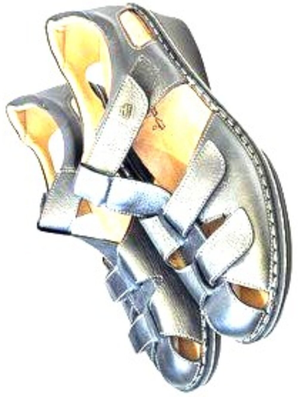 Finn Comfort Funen silver gray leather fisherman sandals US10 = UK7.5 = EU41